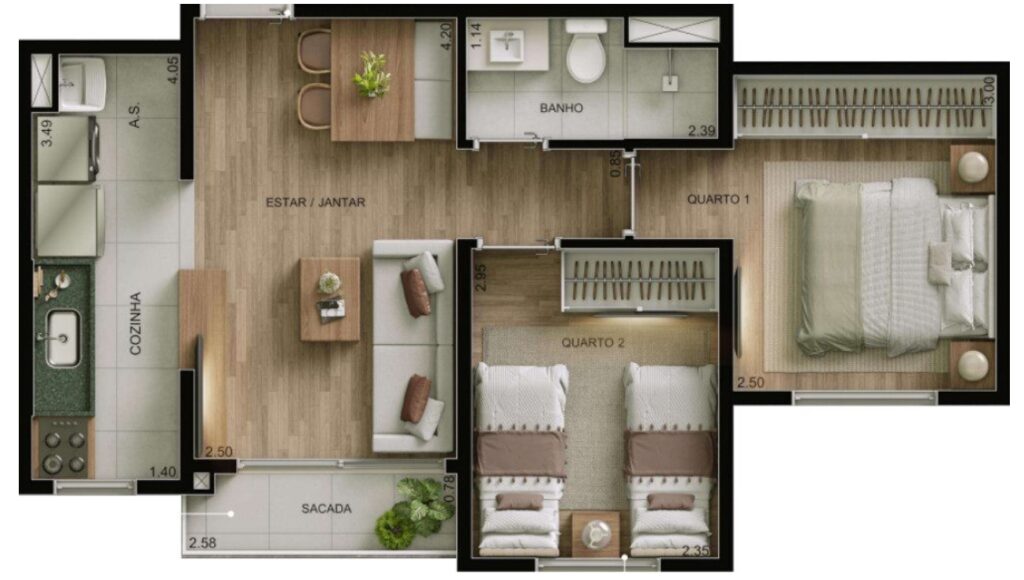 43m²